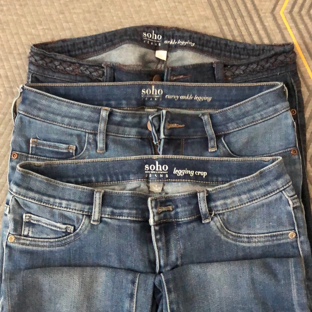 3 pair Jean capri / various lengths, size 6